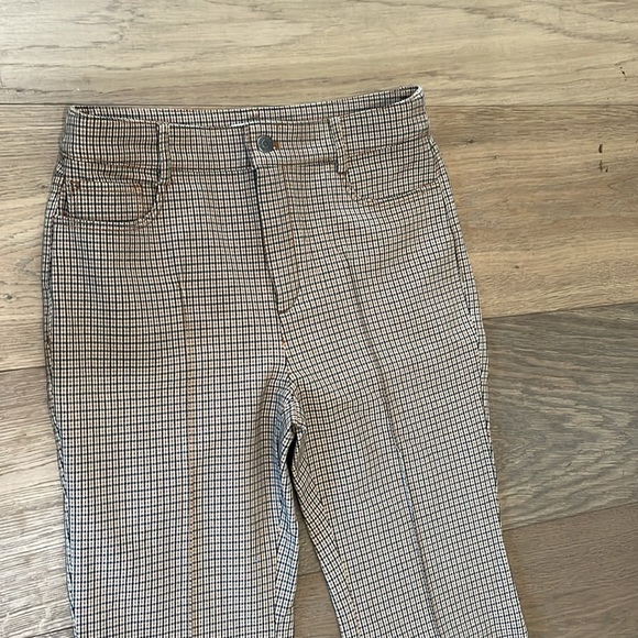 Loft Five Pocket Flare Pants in Plaid Bi-Stretch Size 6 NWT - Picture 3 of 12